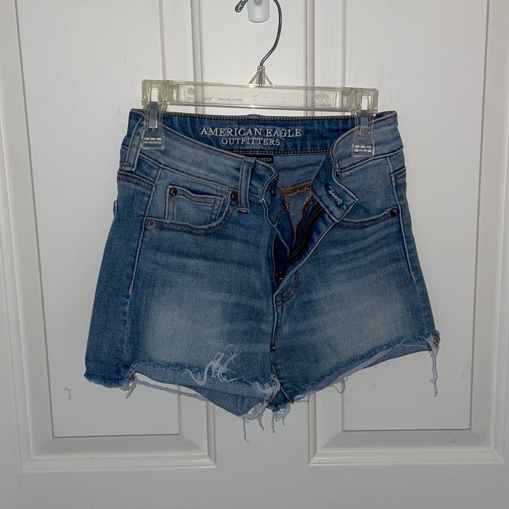 light wash jean shorts